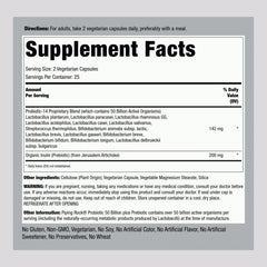 Close-up of Piping Rock Probiotic bottle label