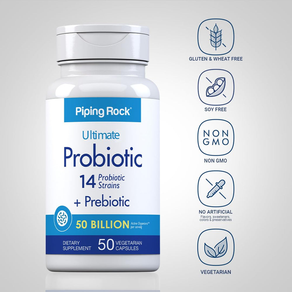 Packaging showing probiotic strains and prebiotic inulin
