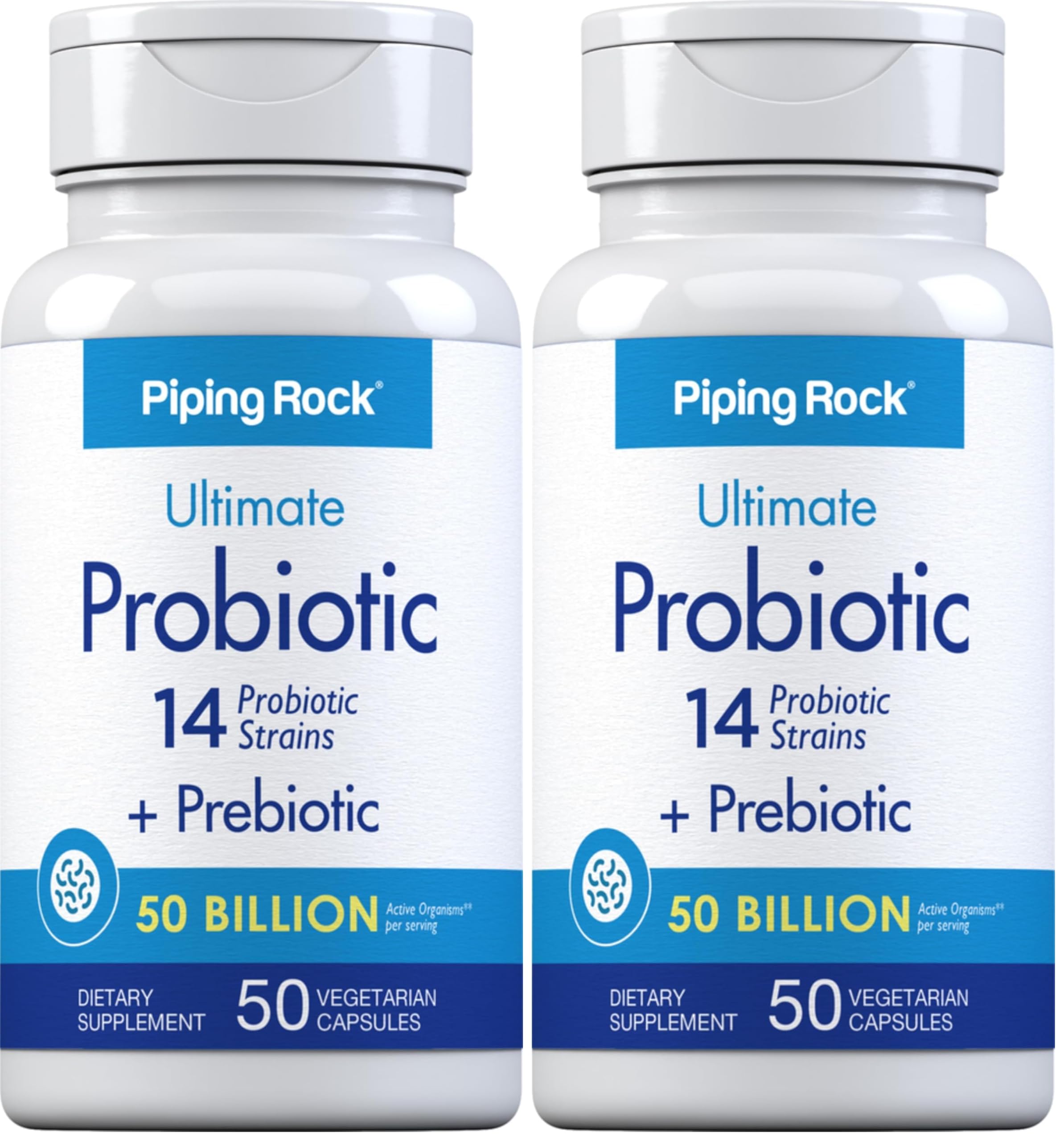 Front view of Piping Rock Probiotic for Men and Women Pack of 2