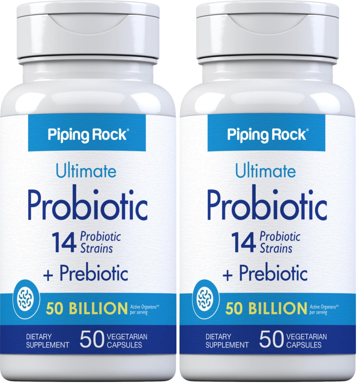 Front view of Piping Rock Probiotic for Men and Women Pack of 2