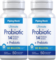 Front view of Piping Rock Probiotic for Men and Women Pack of 2