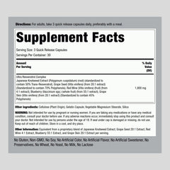 Front label close-up of Piping Rock Resveratrol Complex showing 1800 mg potency