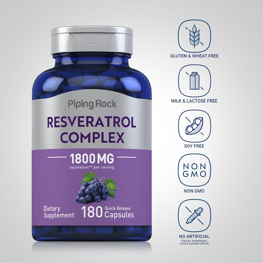 Piping Rock Resveratrol Complex lab-tested seal signals ingredient trust.