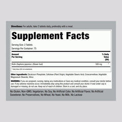 Close-up of Piping Rock Rutin 500mg label