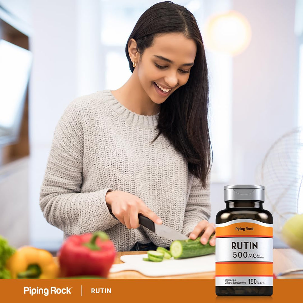 Piping Rock Rutin 500mg bottle with nutritional facts panel