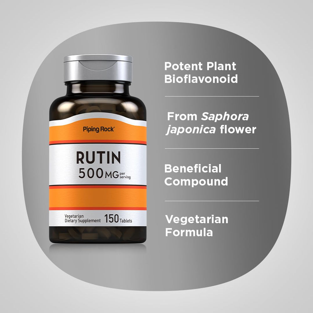 Piping Rock Rutin vegetarian formula badge highlights plant-based foundation.