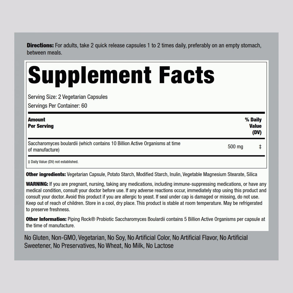 Capsules for Saccharomyces boulardii probiotic