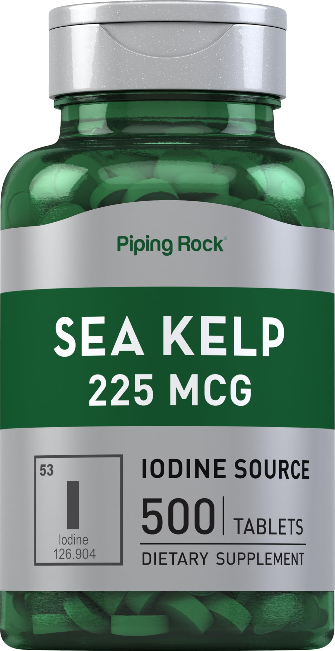 Piping Rock Sea Kelp supplements bottle front view