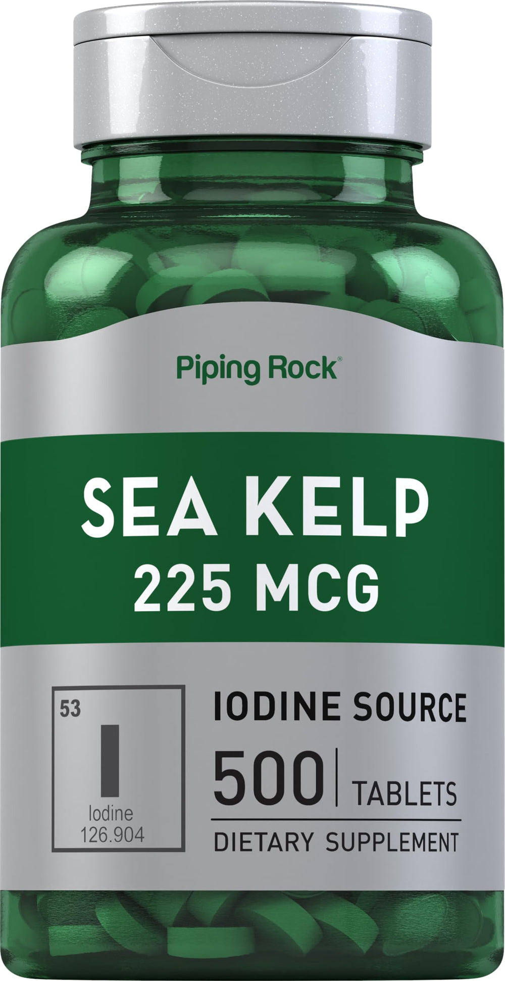 Piping Rock Sea Kelp supplements bottle front view