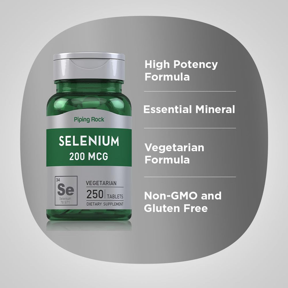 Vegetarian and gluten-free certification on selenium bottle