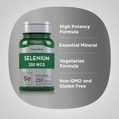 Vegetarian and gluten-free certification on selenium bottle