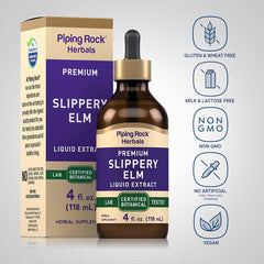 Close-up of ingredients for Slippery Elm Bark Liquid Drops