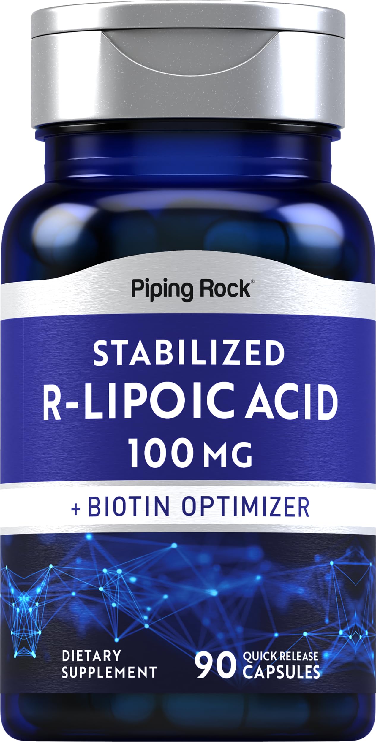 Piping Rock Stabilized R-Lipoic Acid 100mg bottle front view