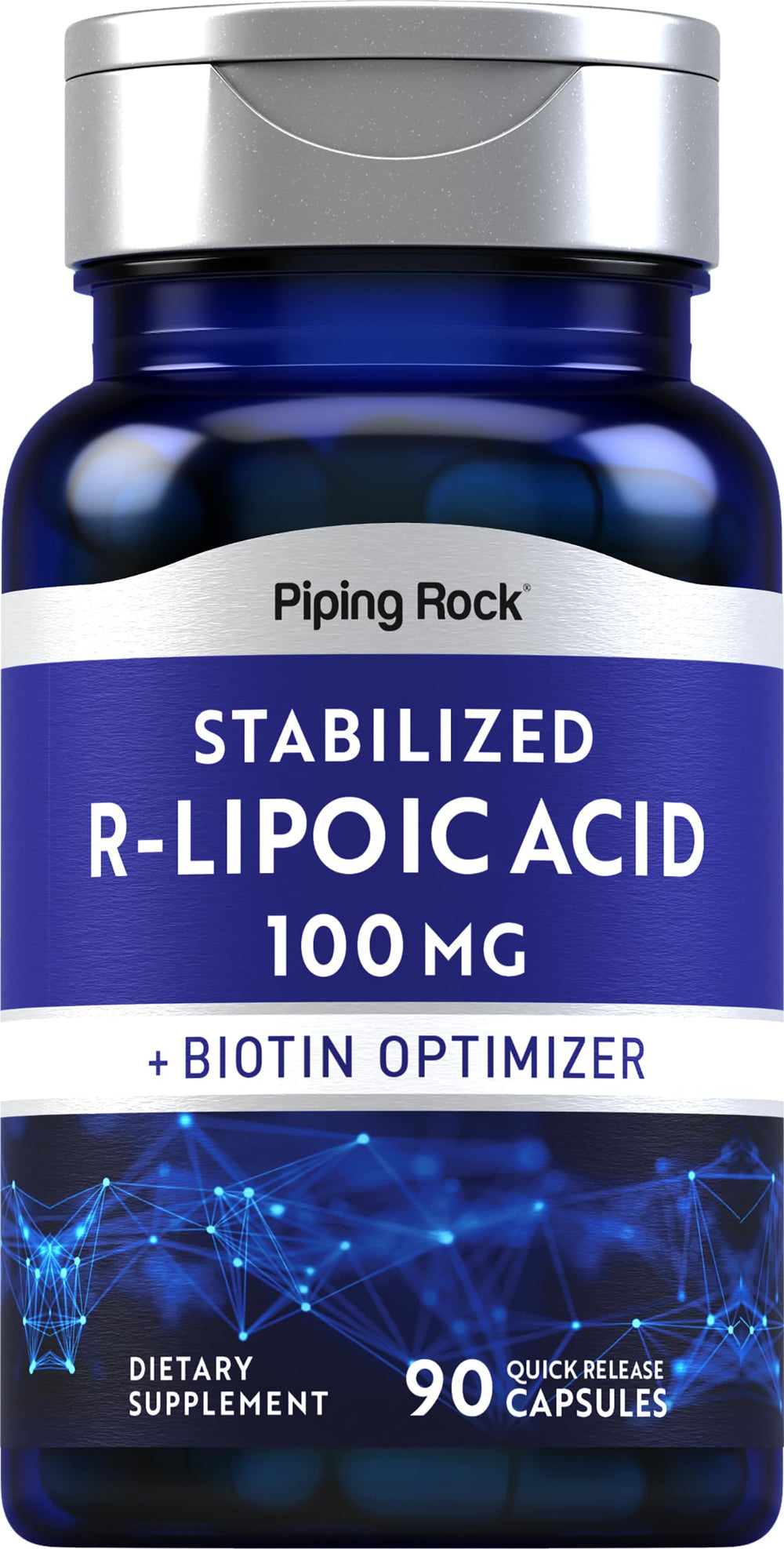 Piping Rock Stabilized R-Lipoic Acid 100mg bottle front view