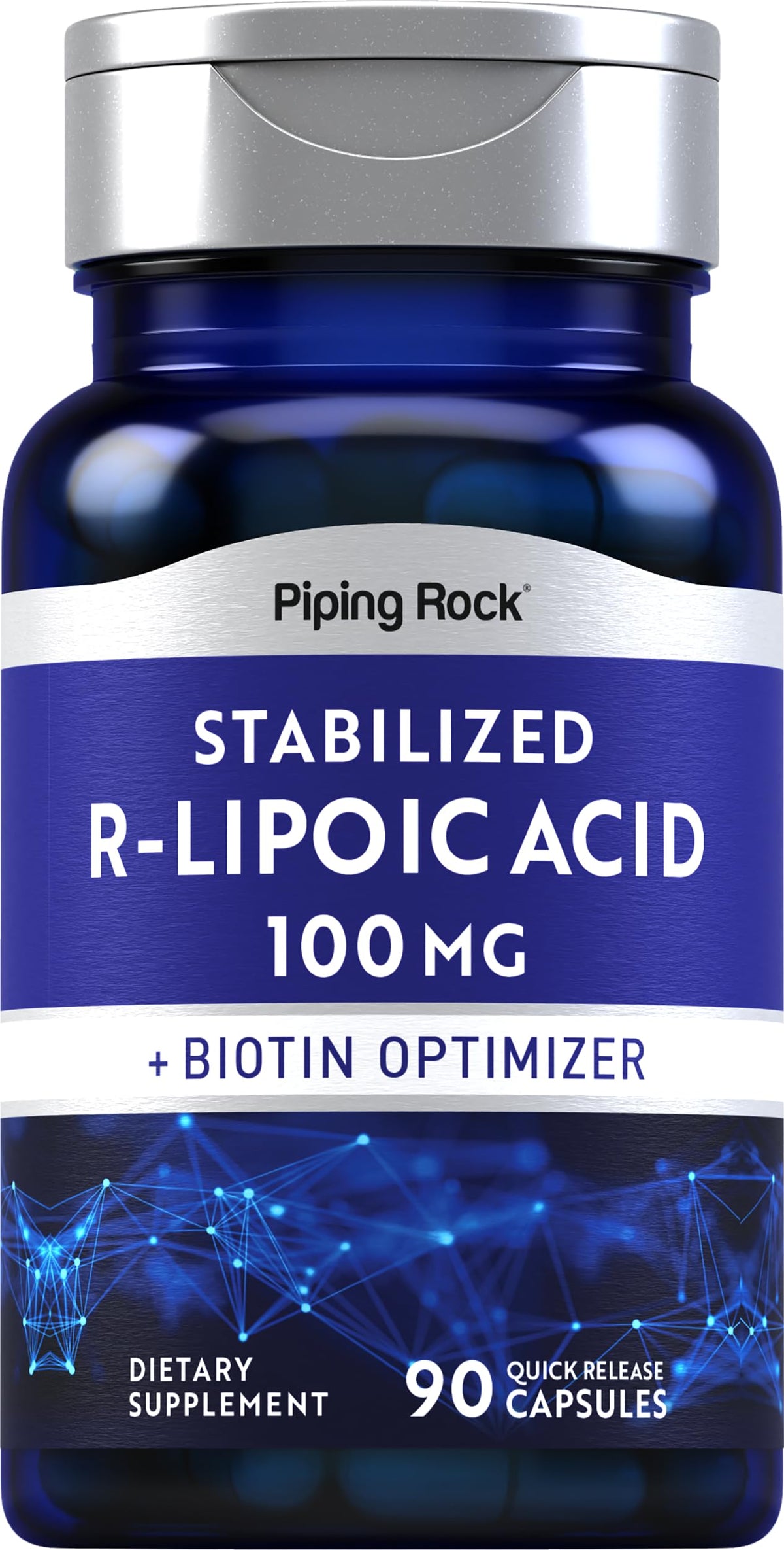 Piping Rock Stabilized R-Lipoic Acid 100mg bottle front view