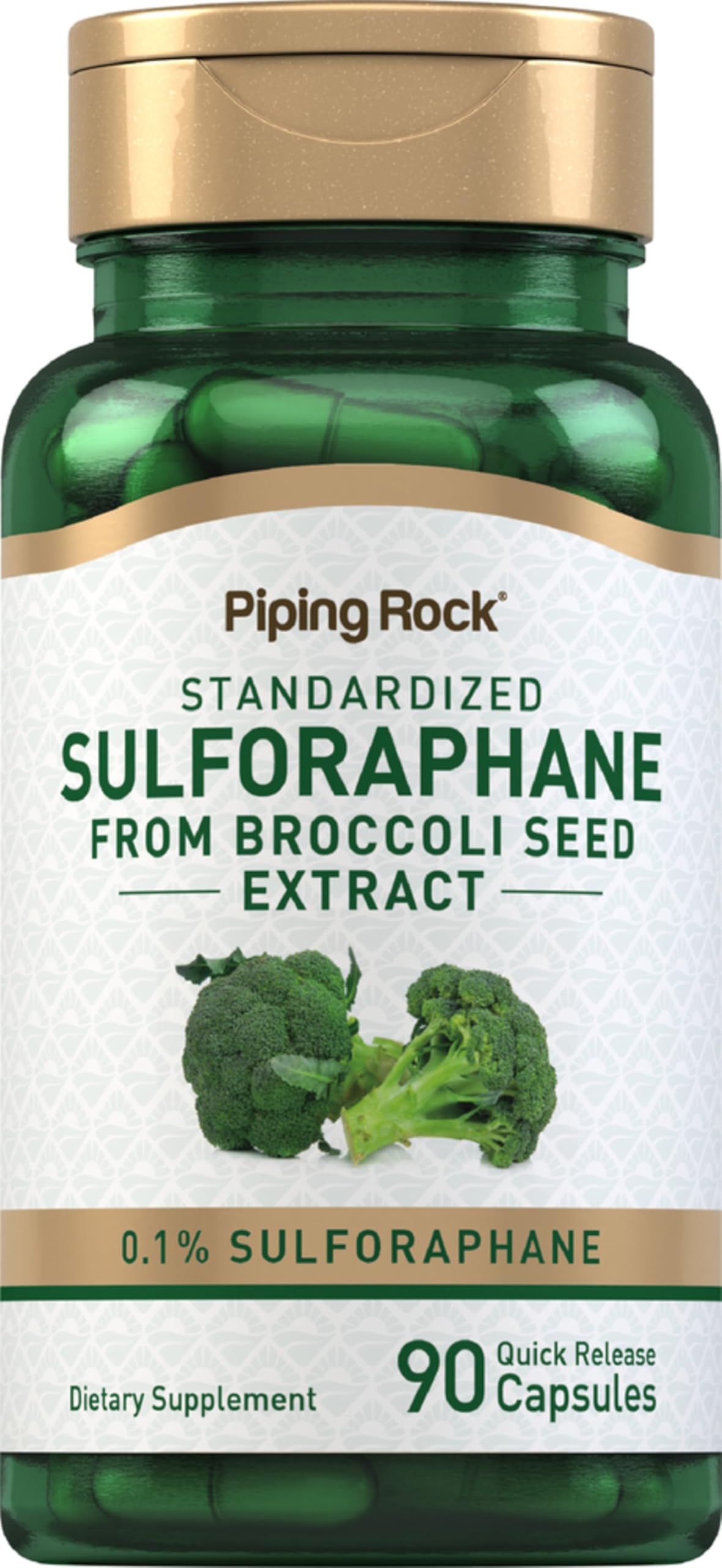 Piping Rock Sulforaphane capsules bottle label