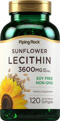 Piping Rock Sunflower Lecithin Softgel Capsules bottle front view