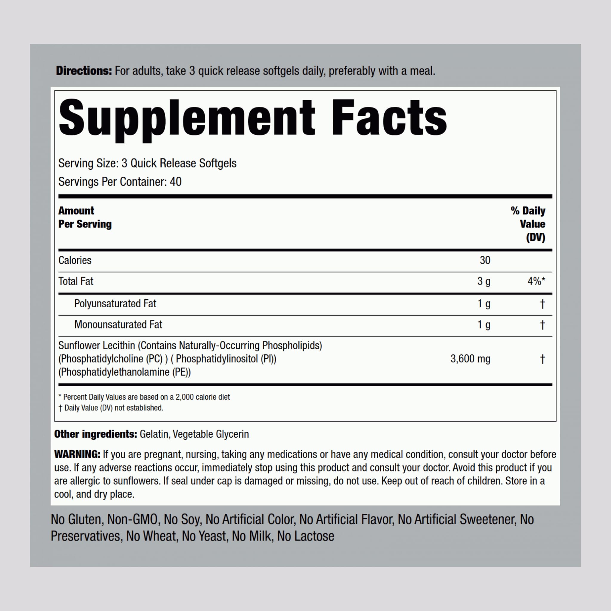 Sunflower lecithin softgel capsules close-up