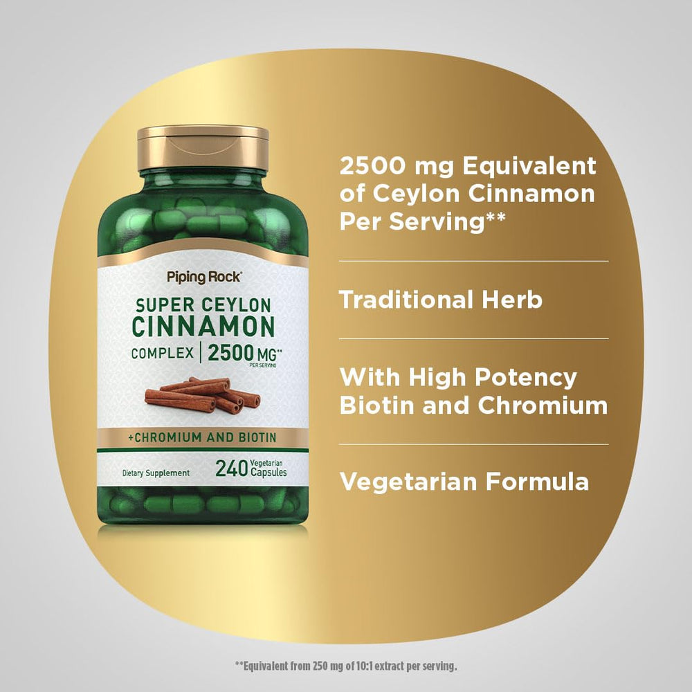 Nutrition facts panel of Cinnamon Complex
