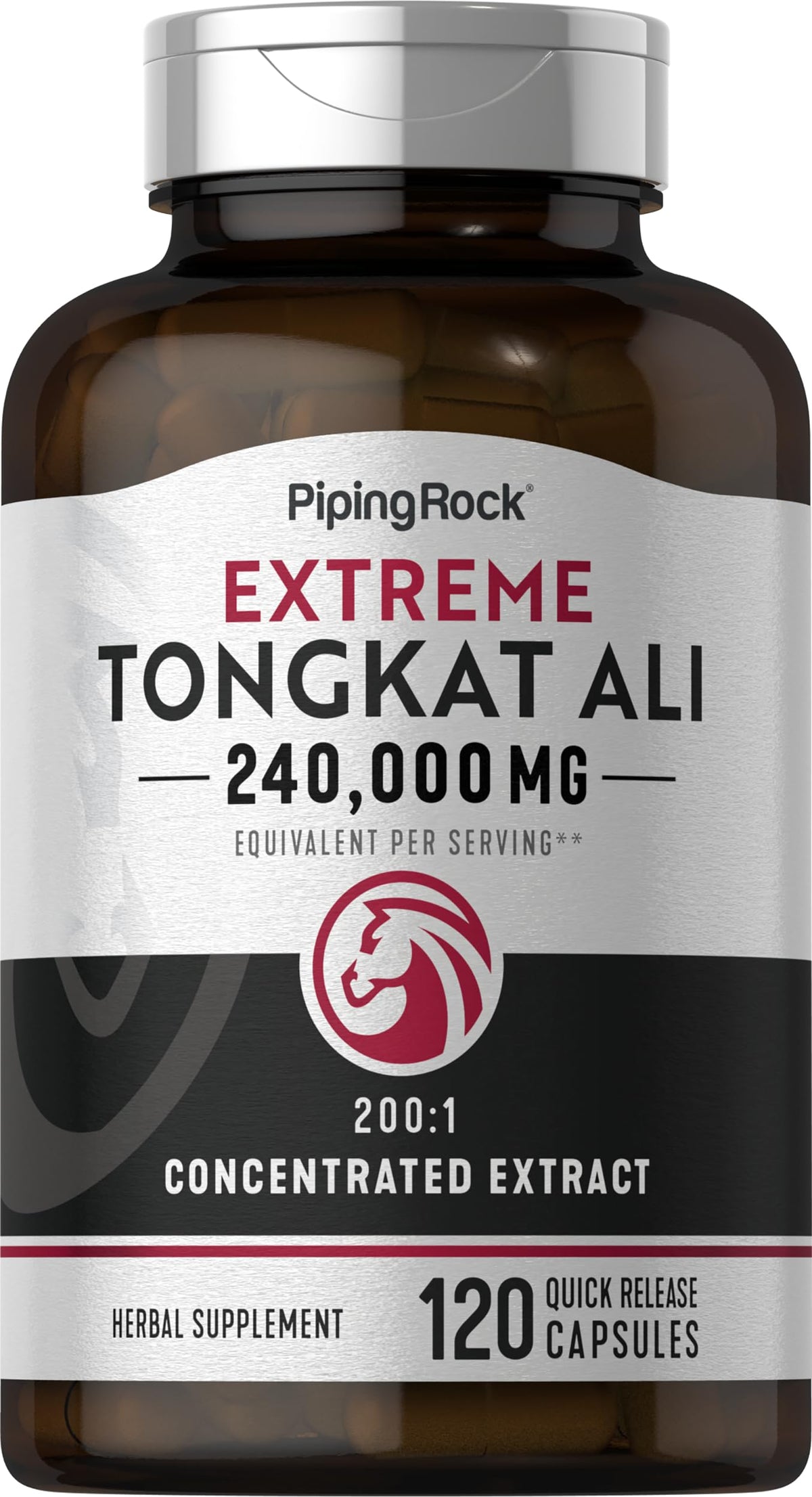 Piping Rock Tongkat Ali for Men 1200mg 120 capsules bottle