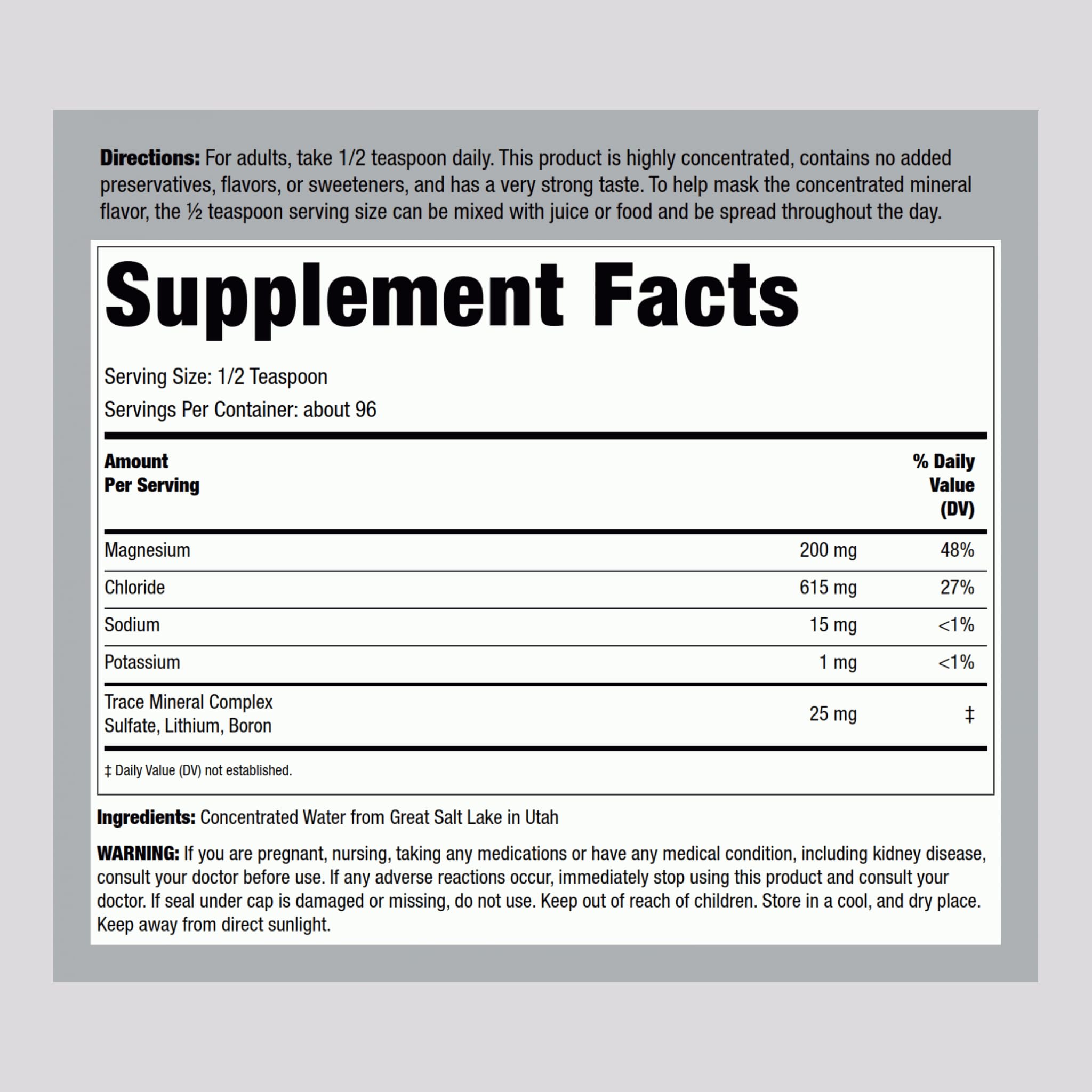 Piping Rock Trace Mineral Liquid 8 fl oz bottle