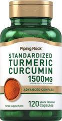 Piping Rock Turmeric Curcumin Complex 1500mg bottle - front view
