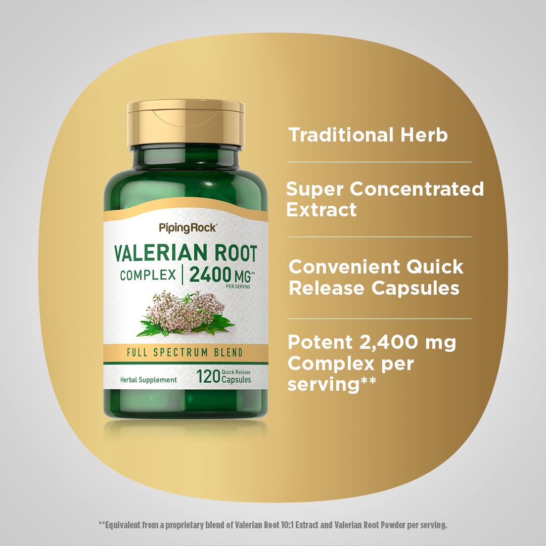 Non-GMO and Gluten Free seal on valerian capsules