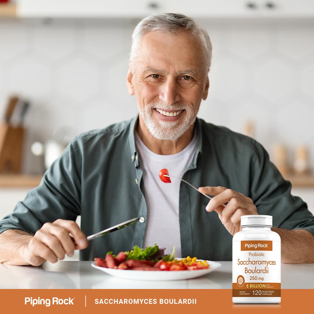 Packaging highlighting vegetarian, non-GMO and gluten-free probiotic