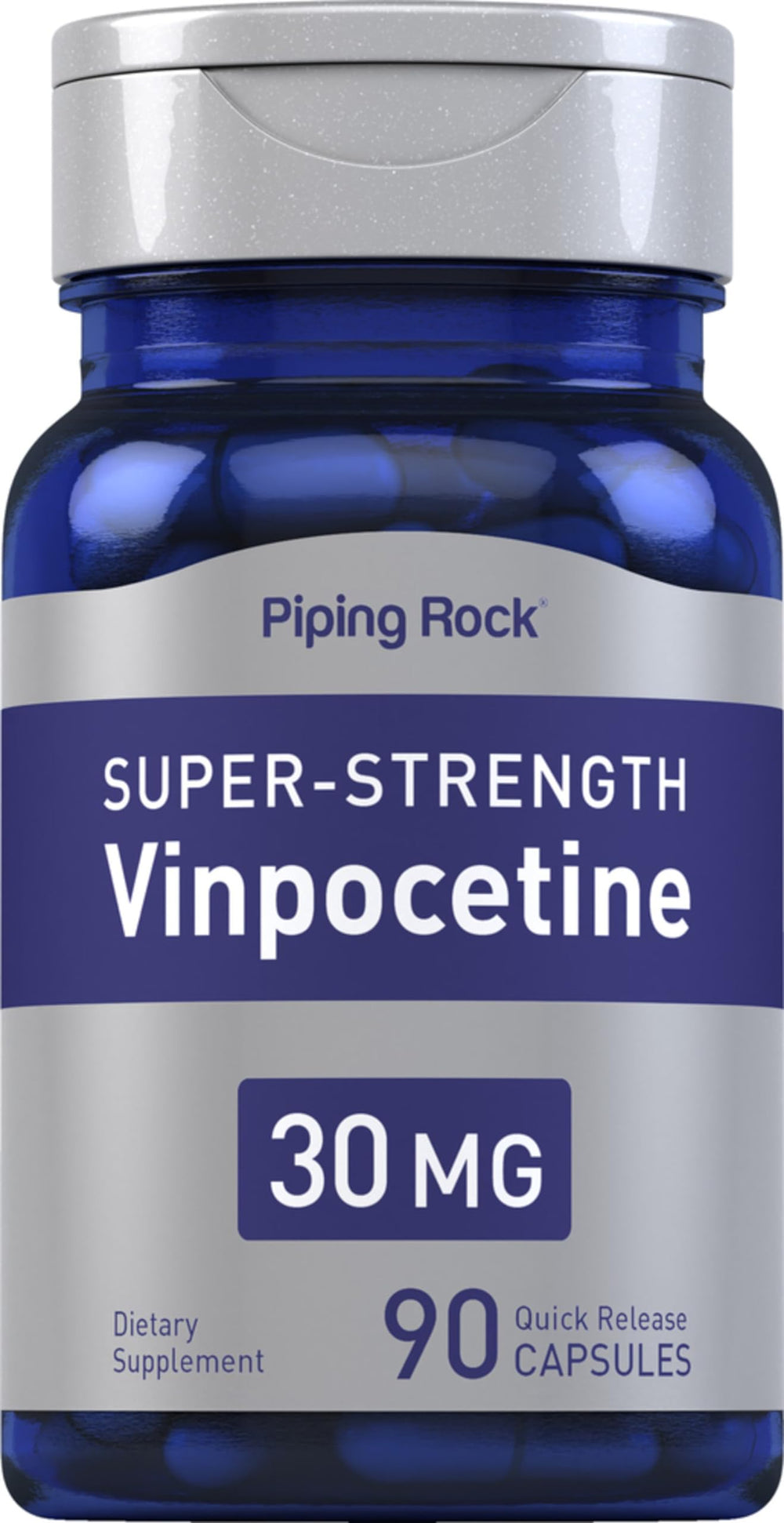 Bottle of Piping Rock Vinpocetine 30mg with 90 capsules