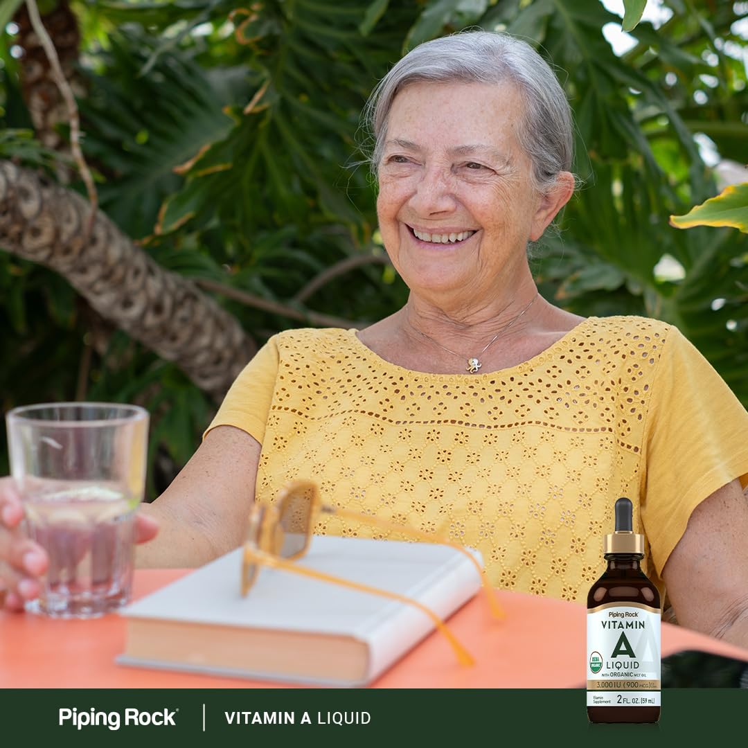 Piping Rock Vitamin A Liquid 2 fl oz bottle and packaging