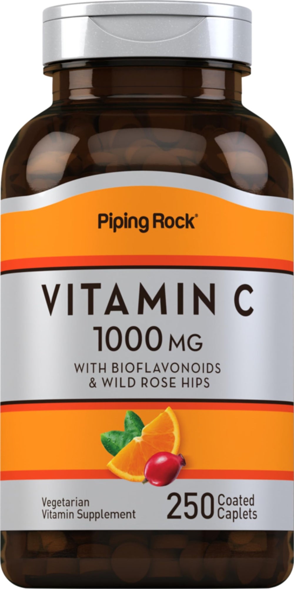 Piping Rock Vitamin C 1000mg bottle with 250 caplets