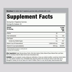 Back of vitamin gummies bottle with supplement facts, pack of 2