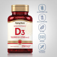 Close-up of Vitamin D3 softgels