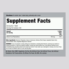 Piping Rock Vitamin K (Phytonadione) 240 tablets product image