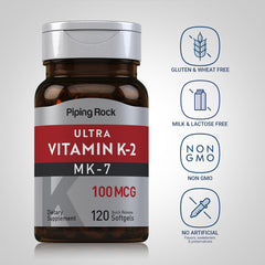 Piping Rock Vitamin K2 MK7 softgels close-up