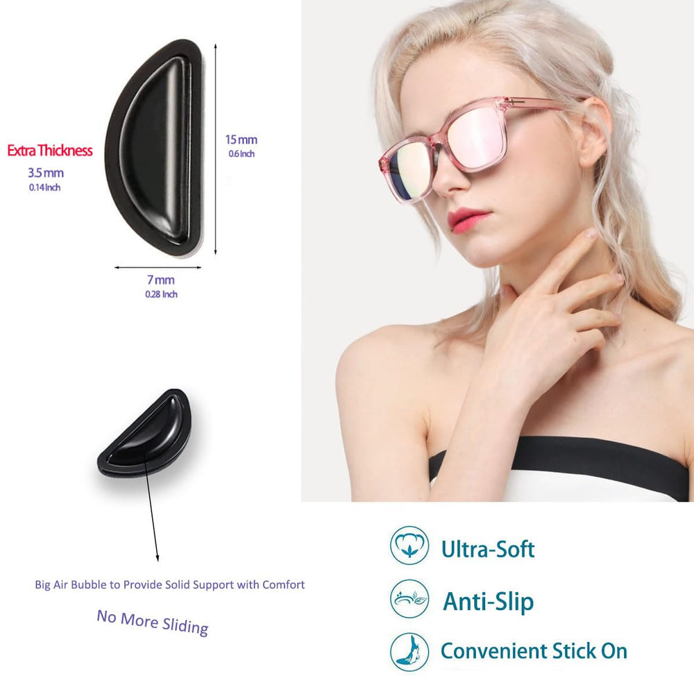 Self-adhesive nose pads on eyeglasses frame