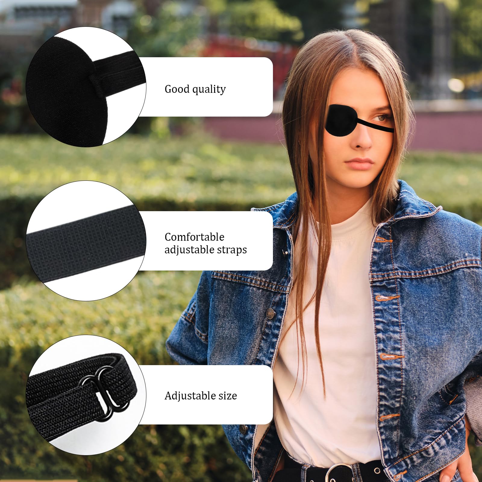 Pirate themed left eye patch set of four for cosplay