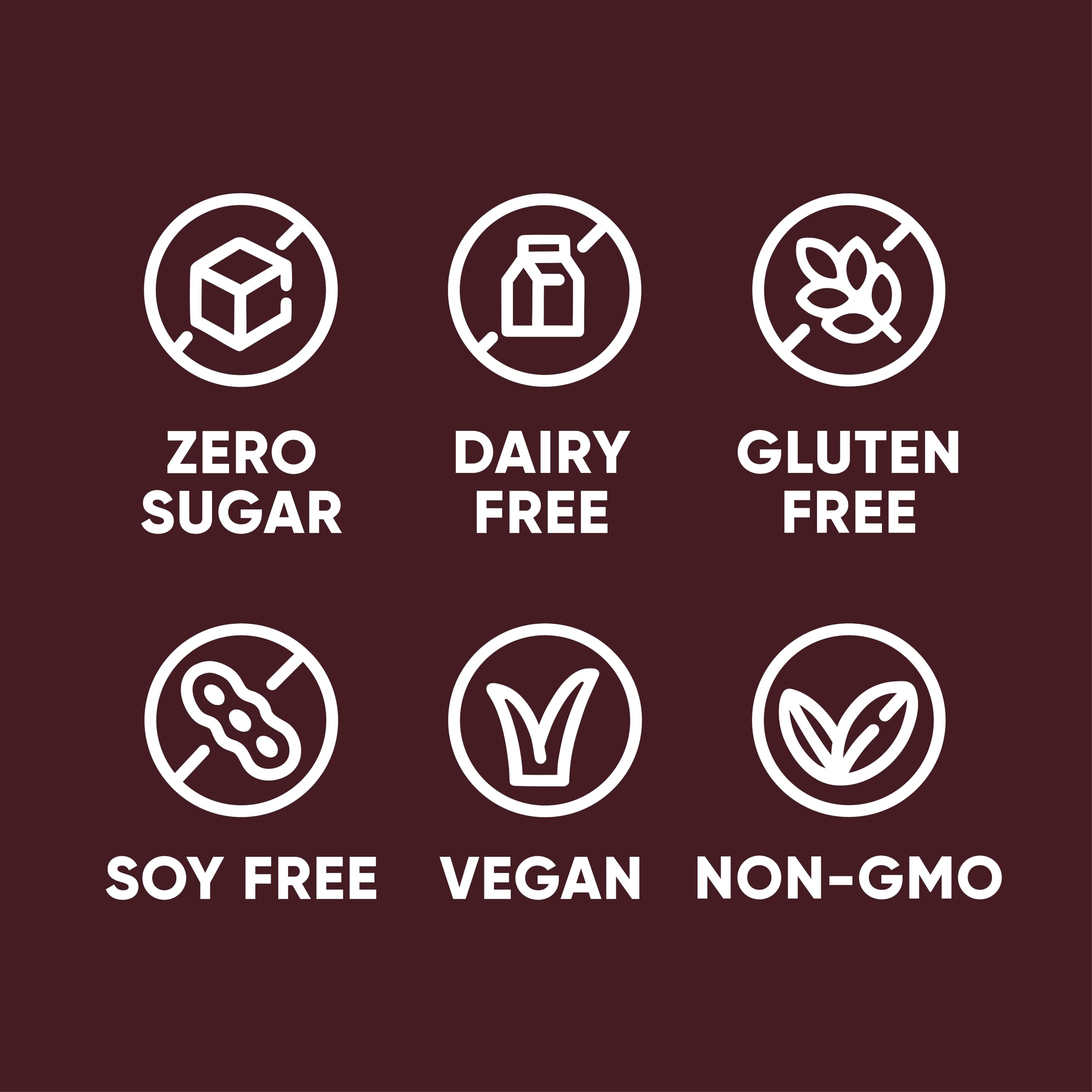 Pirq packaging image shows gluten and dairy free, zero sugar, vegan formula