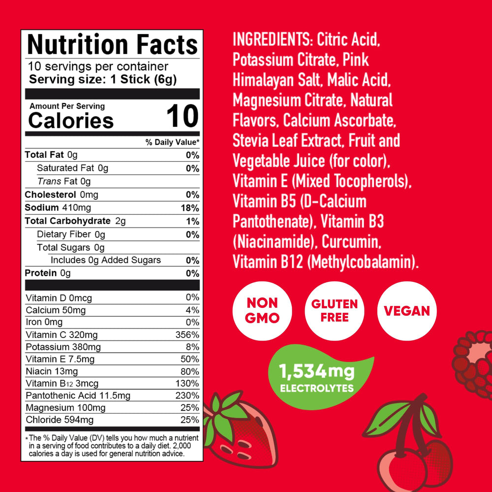 Pirq Hydration Fruit Punch glass-dissolve shows electrolyte-rich mix supporting quick hydration.