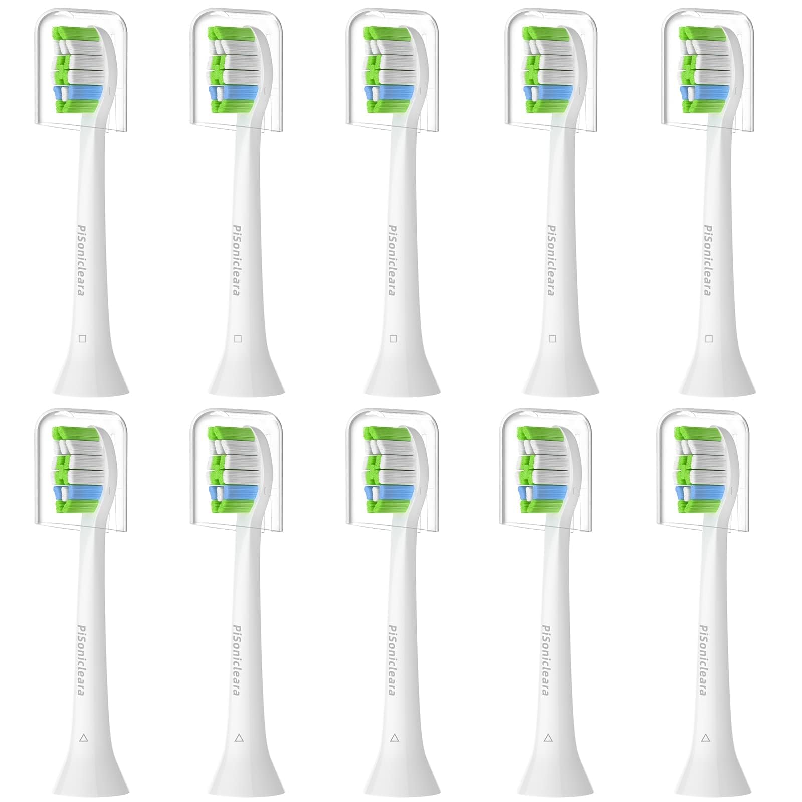 Pisonicleara 10-pack replacement toothbrush heads for Philips Sonicare compatibility