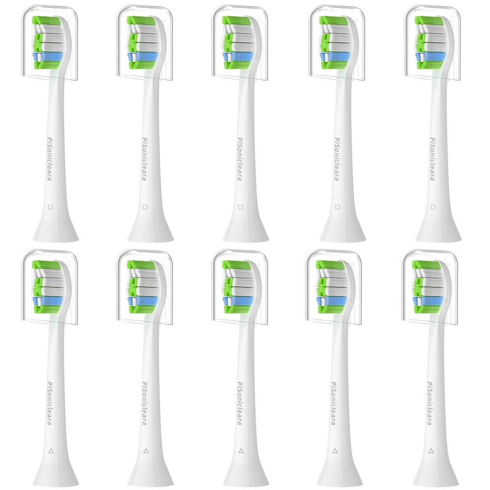 Pisonicleara 10-pack replacement toothbrush heads for Philips Sonicare compatibility