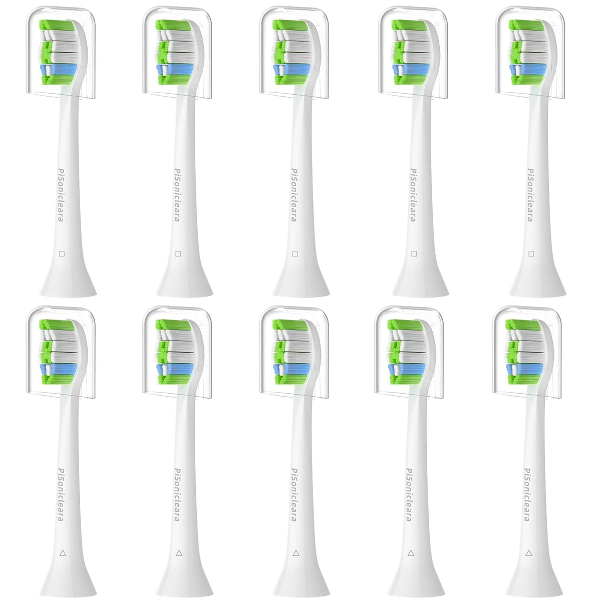 Pisonicleara 10-pack replacement toothbrush heads for Philips Sonicare compatibility