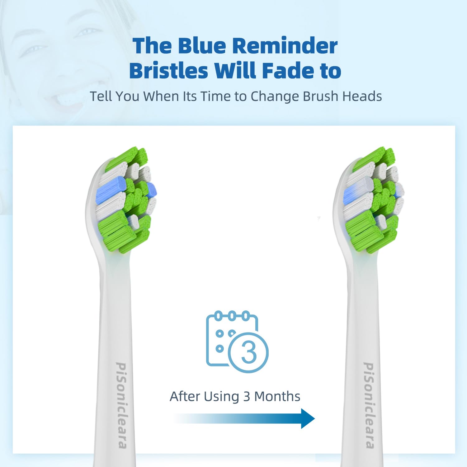 Individually vacuum-packed toothbrush head with hygienic dust cap