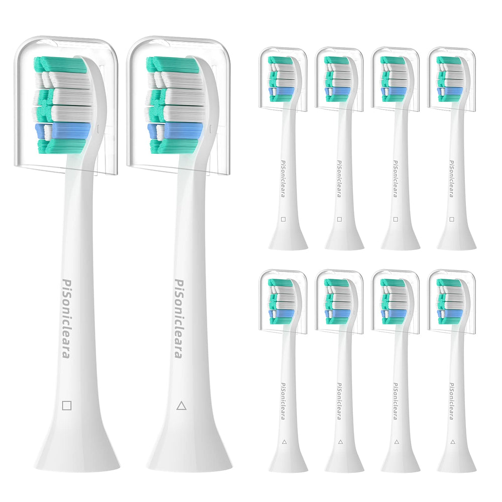 Pisonicleara 10-pack replacement toothbrush heads - front view