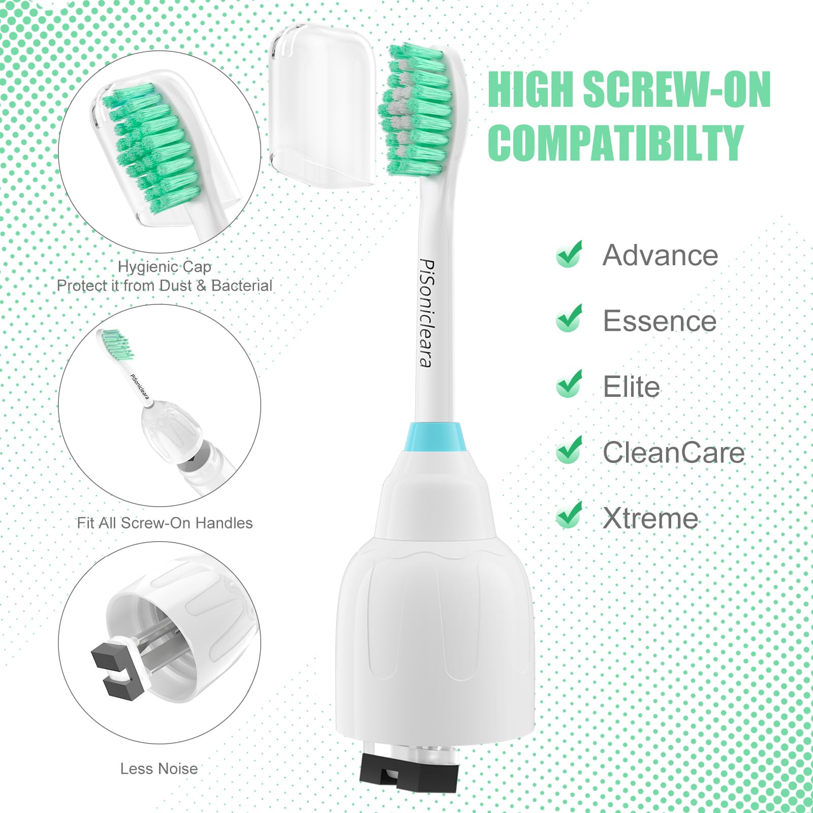 Independent sealed-packaging with hygienic cap for each toothbrush head