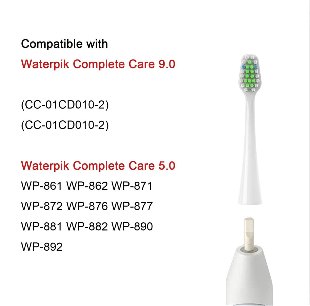 Pisonicleara replacement toothbrush heads compatible with Waterpik Complete Care 5.0 WP-862