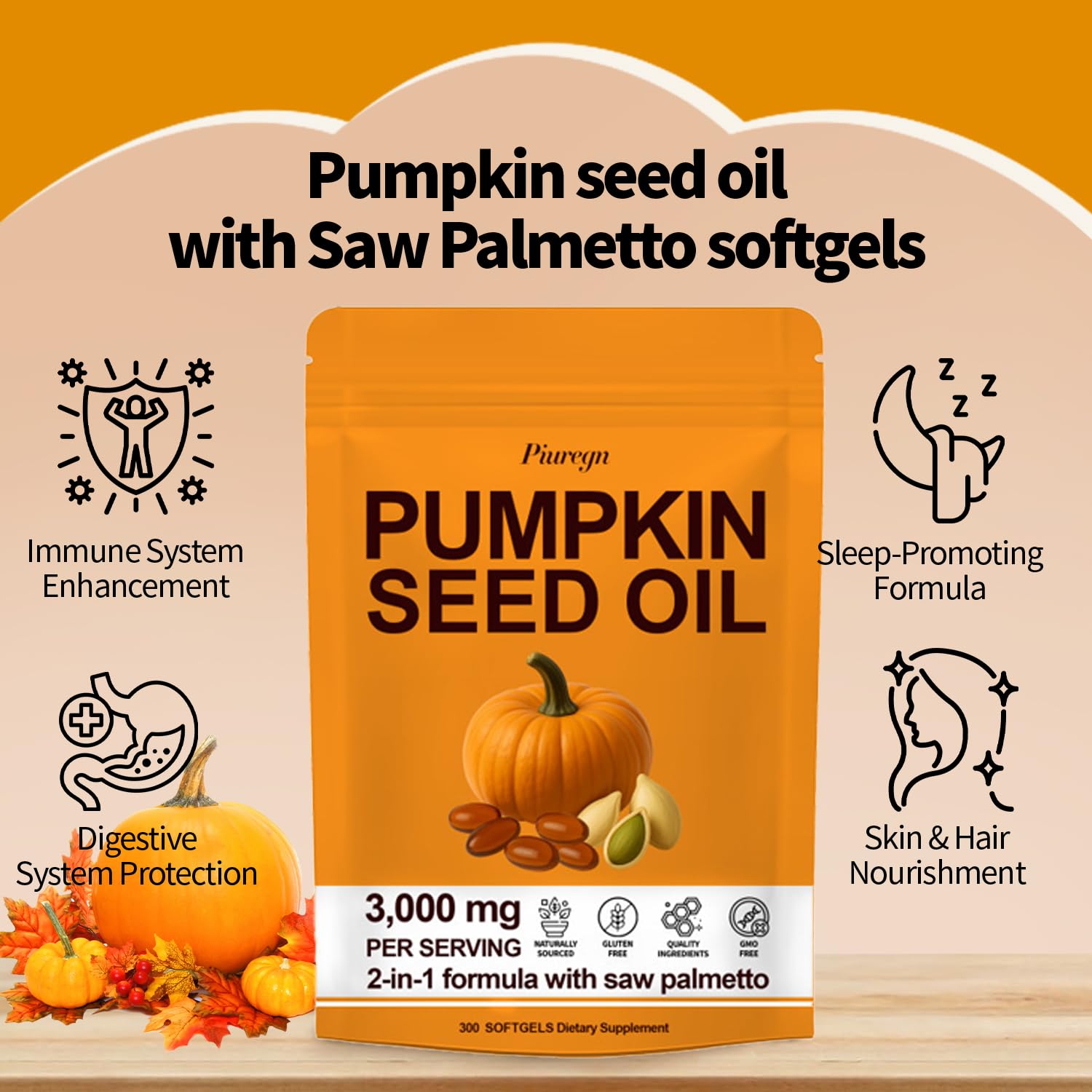 2-in-1 formula of pumpkin seed oil and saw palmetto