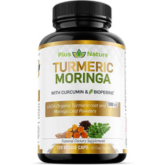 PIUS NATURE Turmeric Moringa bottle with capsules