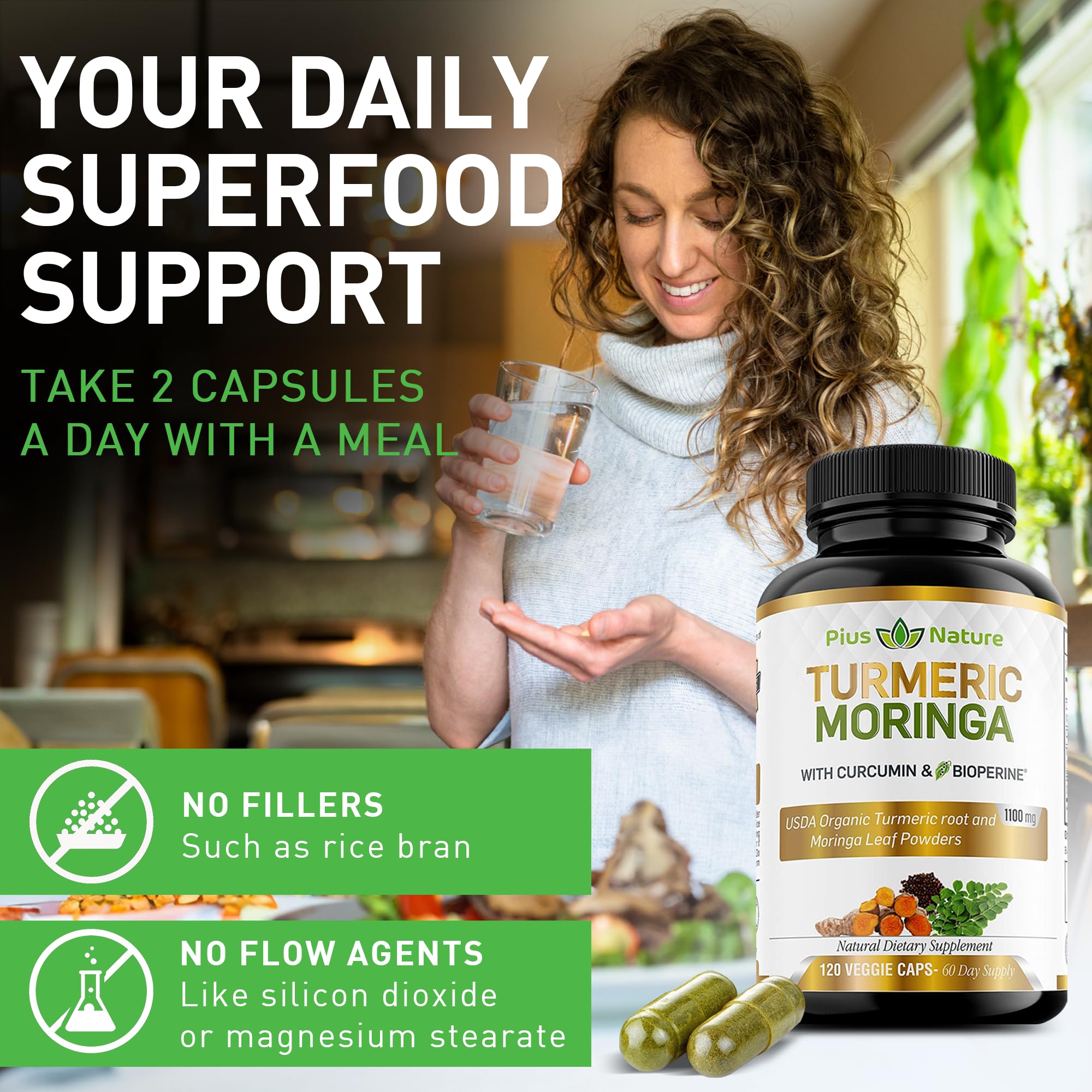 Moringa oleifera powder and essential nutrients