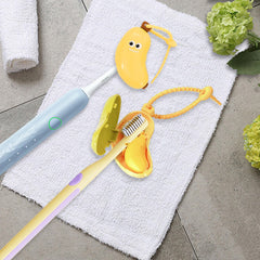 Banana design toothbrush head cover with ventilation slots - close-up